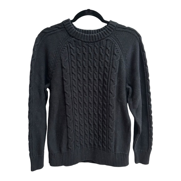 GAP Black Cable Knit Crewneck Sweater Maternity Women’s Medium - Picture 10 of 12